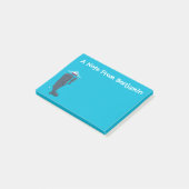 Schildwalvissen en cartoon van zeilboten post-it® notes (Schuin)