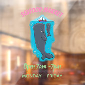 Schildwalvissen en cartoon van zeilboten raamsticker (Vel 2)