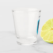 Schildwalvissen en cartoon van zeilboten shot glas (Links)