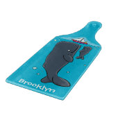 Schildwalvissen en cartoon van zeilboten snijplank (Hoek)