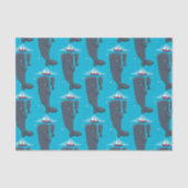 Schildwalvissen en cartoon van zeilboten tissuepapier (Voorkant)