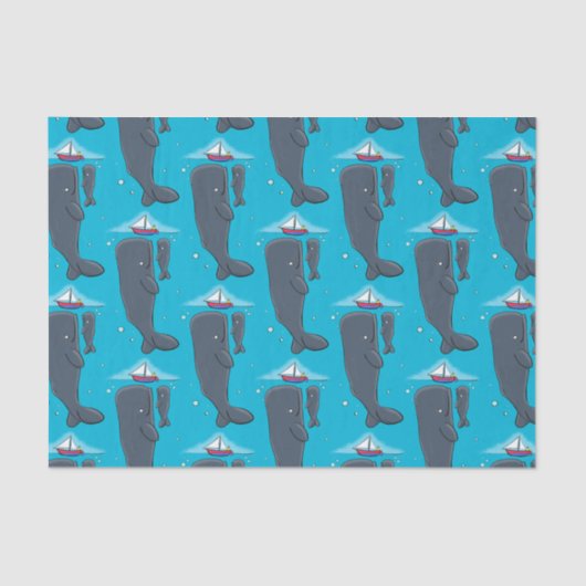 Schildwalvissen en cartoon van zeilboten tissuepapier (Voorkant)