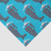 Schildwalvissen en cartoon van zeilboten tissuepapier (Detail)