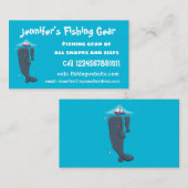 Schildwalvissen en cartoon van zeilboten visitekaartje (Voorkant / Achterkant)