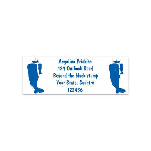 Schildwalvissen en cartoon van zeilboten zelfinktende stempel (Design)