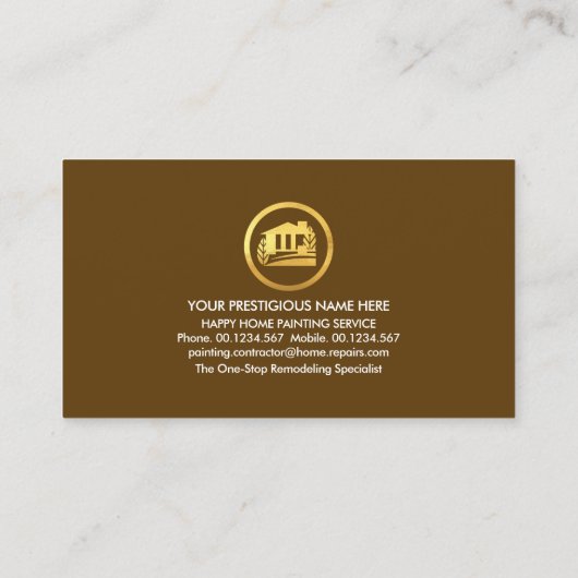 Schilferend Houten Comité het Gouden Borstel Schil Visitekaartje (Achterkant)