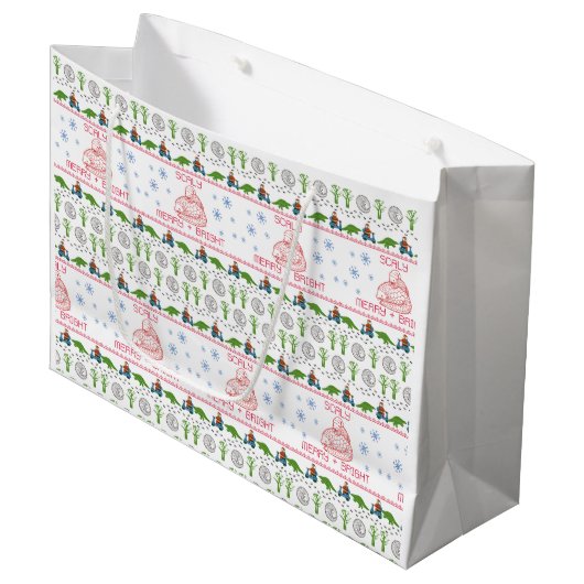 Schilferend, Vrolijk, en Helder Verpakkend Documen Groot Cadeauzakje (Voorkant Gekanteld)