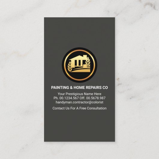 Schilferende Verf Gouden Borstelschraper Visitekaartje (Achterkant)