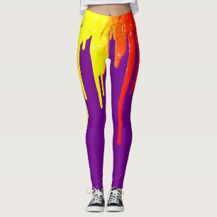 Schilfpalet, paars, regenboogkleuren leggings