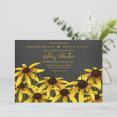 Schilk art Black Eyed Susans weidegras bruiloft Kaart (Staand voorkant)