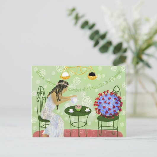 Schilvel en het Covid19-virus Briefkaart (Staand voorkant)