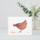 Schilveren van waterverven van kippen briefkaart (Staand voorkant)