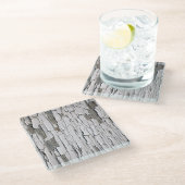  schilverf: witte muuresthetiek glazen onderzetter (Schuin)