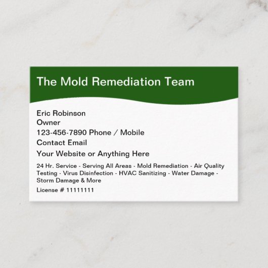 Schimmel- en Storm schadehersteldiensten Visitekaartje (Voorkant)