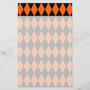 Schimmelachtig Oranje en zwart Diamond Harlequin P Briefpapier