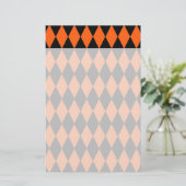 Schimmelachtig Oranje en zwart Diamond Harlequin P Briefpapier (Staand voorkant)