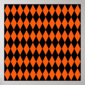 Schimmelachtig Oranje en zwart Diamond Harlequin P Poster (Voorkant)