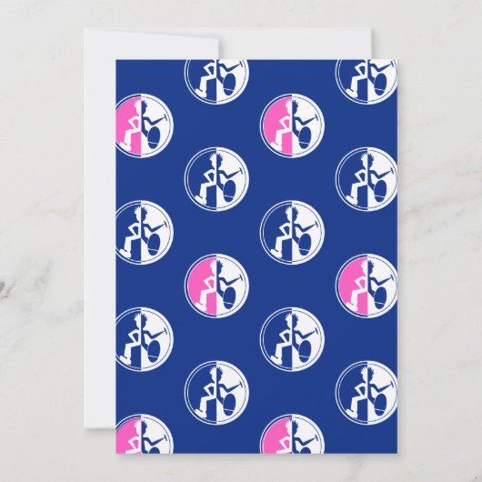 Schimmelblauw roze roze in de retro-partij kaart (Achterkant)