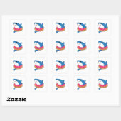 Schimmeldieren in de donuthaai vierkante sticker (Vel)