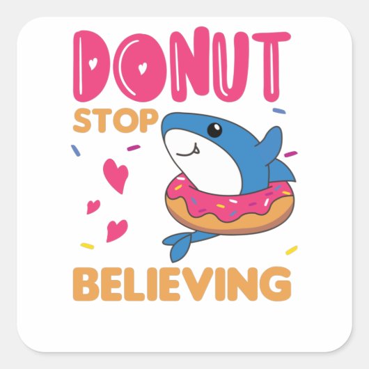Schimmeldieren in donut roze vierkante sticker (Voorkant)