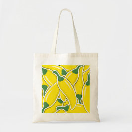 Schimmelgele paprika's tote bag