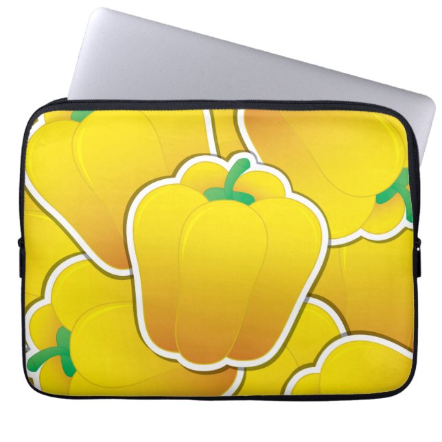 Schimmelgele peper laptop sleeve (Voorkant)