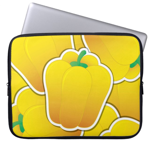 Schimmelgele peper laptop sleeve (Voorkant)