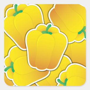 Schimmelgele peper vierkante sticker