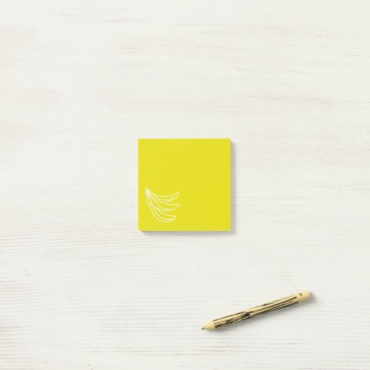 Schimmelgelige banaan post-it® notes (Op bureau)