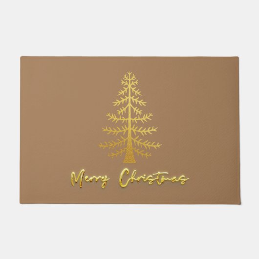 Schimmelglazuur moderne luxe goudbomen bruin deurmat (Voorkant)