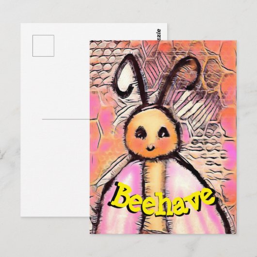 Schimmelhoningbij gedragen zich briefkaart (Voorkant / Achterkant)