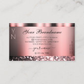 Schimmelig Roos Roze mousserend glitter met monogr Visitekaartje (Achterkant)