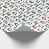 schimmelig, veelkleurig busverpakkingspapier cadeaupapier (Hoek)