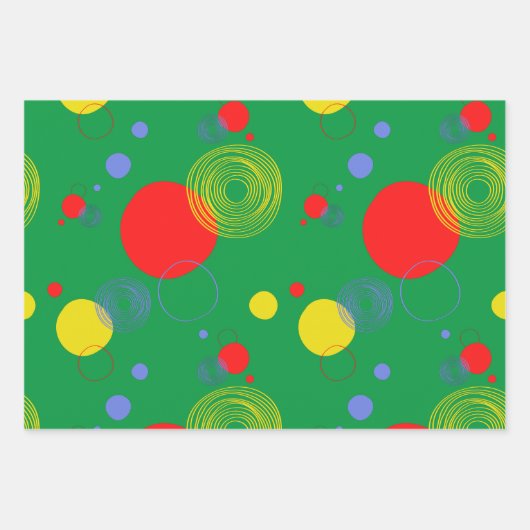 Schimmelige cirkels, abstracte kerst. inpakpapier vel (Voorkant 2)