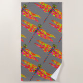 Schimmelige dragonfly-strandstijl strandlaken (Voorkant)