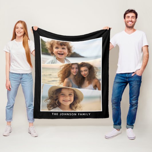 Schimmelige foto-inkolderblokdiagonaal fleece deken (In situ)