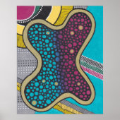 Schimmelige heldere amoeba, gekke doodle, originel poster (Voorkant)