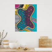 Schimmelige heldere amoeba, gekke doodle, originel poster (Keuken)