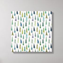 Schimmelige kerstbomen (schilderkunst) canvas afdruk