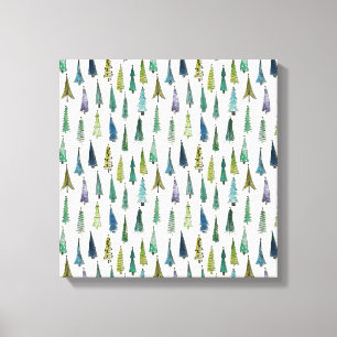 Schimmelige kerstbomen (schilderkunst) canvas afdruk