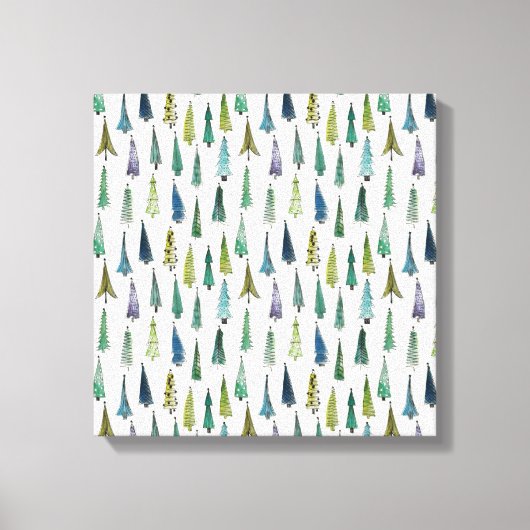 Schimmelige kerstbomen (schilderkunst) canvas afdruk (Voorkant)