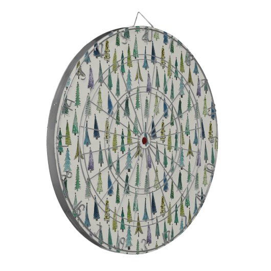 Schimmelige kerstbomen (schilderkunst) dartbord (Voorkant Links)
