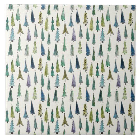 Schimmelige kerstbomen (schilderkunst) tegeltje (Voorkant)