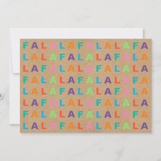 Schimmelige kleurrijke Fun FA LA Greeting on Faux  Feestdagenkaart (Voorkant)
