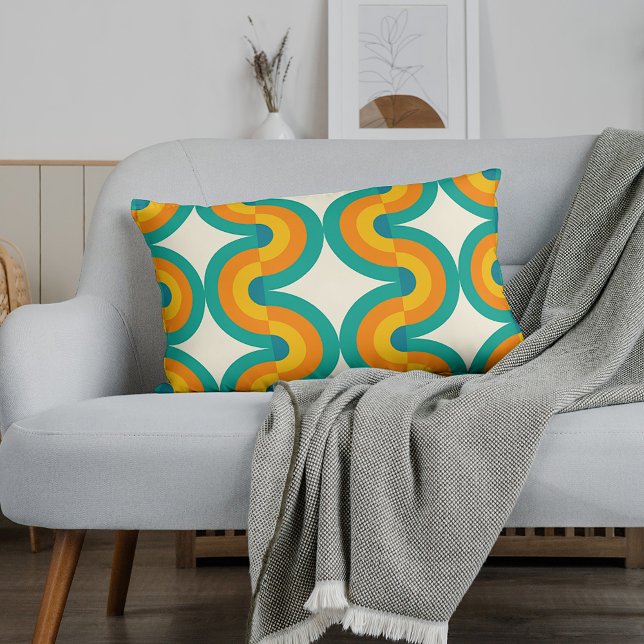 Schimmelige kleurrijke halve cirkel Kunstpatroon Kussen (Creator heeft geüpload)