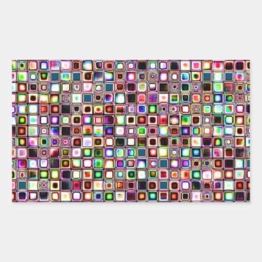 Schimmelige mozaïektegels patroonpatroon met juwee rechthoekige sticker (Voorkant)