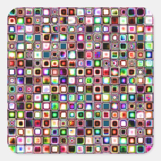 Schimmelige mozaïektegels patroonpatroon met juwee vierkante sticker (Voorkant)