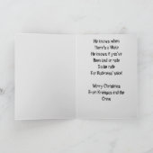 Schimmelige paniekkerstman Krampus Kerstmis Kaart (Binnen)