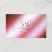 Schimmelige roze groene gradiënt met monogram Flas Visitekaartje (Voorkant)