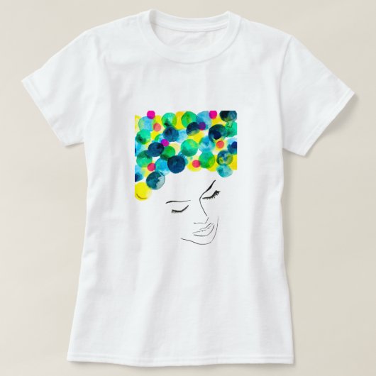 Schimmelige waterverf met een cool haar t-shirt (Design voorkant)